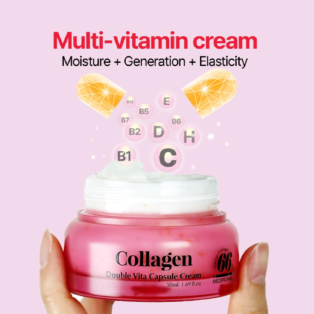 Collagen face cream- marine collagen cream Niacinamide & Freeze-Dried Hydrolyzed Collagen - Boosts skin's barrier Reduce Wrinkles Cream,Lifting Face Moisturizer With Collagen Made Of Vitamin 1.69 Oz