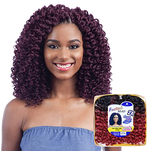 FreeTress Synthetic Hair Crochet Braids 2X Soft Baby Wand Curl (5-pack, OT530)