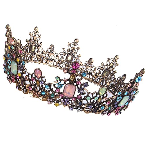 Baroque Royal Queen Crowns and Tiaras for Women,Crystal Rhinestone Bridal Headband Fashion Jewelry Vintage Women Hair Accessories (Style 01)