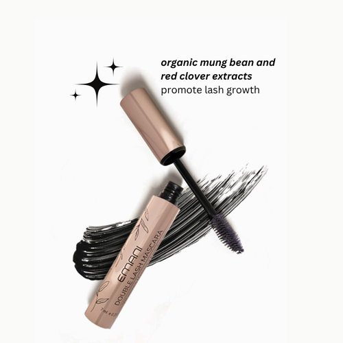 Emani Double Lash Mascara - Volumizing Formula for Sensitive Eyes, Hypoallergenic & Vegan - Granite Black, 0.23 Fl Oz