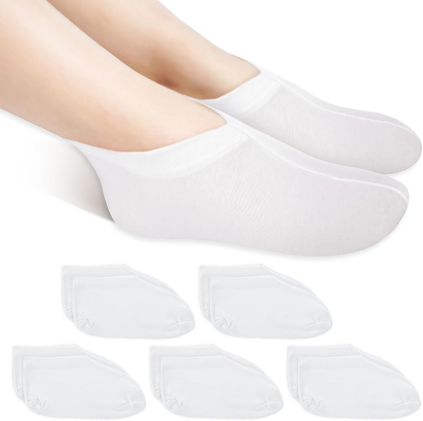 Skiennix Reusable Cotton Spa Socks - Hydrating Foot Mask Sleeves for Dry, Cracked Feet | 10-Pack