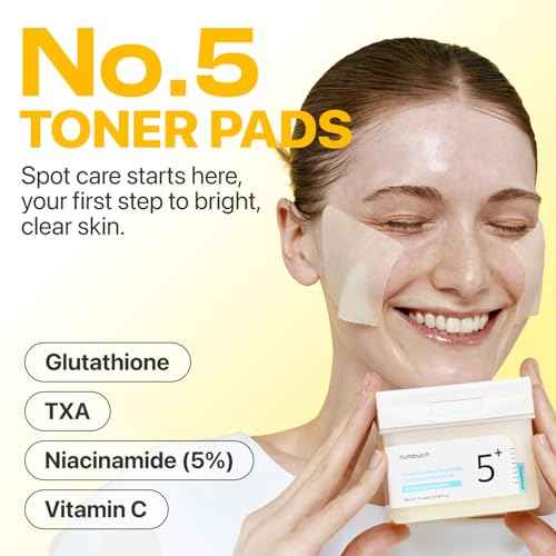 numbuzin No.5 Toner Pads | Vitamin-Niacinamide Concentrated Pad | Double-Sided | Glutathione, Niacinamide, PHA & LHA | Exfoliation, Hyperpigmentation Care | 70 Pads/180 ml