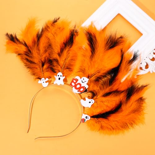 YAHPERN Halloween Headband for Women Halloween Custome Accessories Cute Pumpkin Turkey Hairband Fall Festive Hair Accessory Halloween Thanksgiving Party Jewelry Gifts (Pumpkin 2)