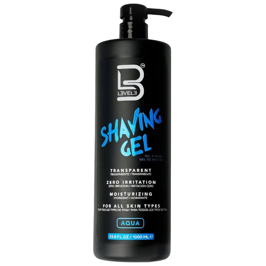 L3 - Level 3 Shaving Gel - Straight Razor Shave Gel - Non-Irritating - Refreshing Smell - No Hot Towel Necessary - Level Three Razor Gel (Aqua - Large)