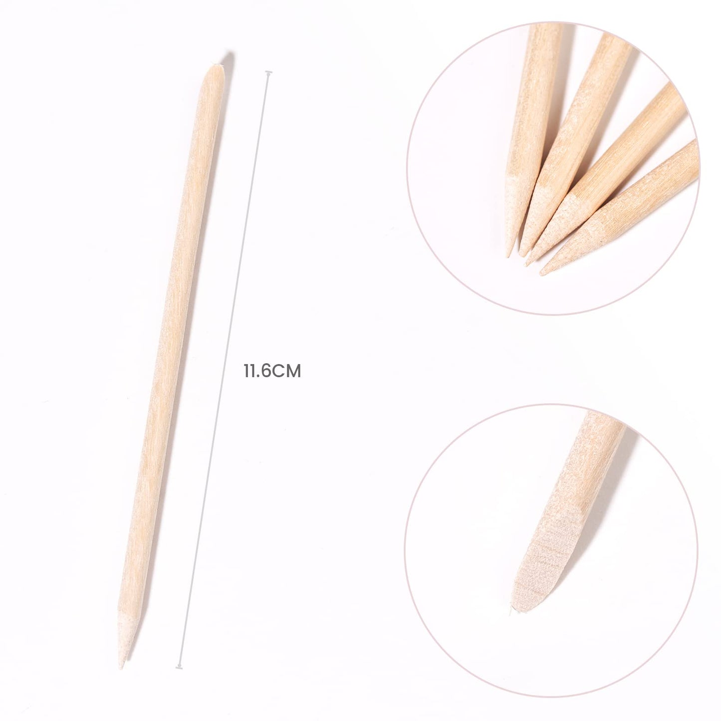 siyuwuro 5PCS Orange Wood Nail Sticks Double Sided Cuticle Pusher Remover Multi Functional Orange Wood Cuticle Sticks Manicure Pedicure Tool With Clear Storage Tube