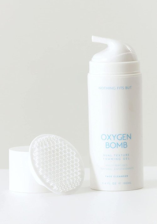 Oxygen Bomb Foaming Gel - Dual Texture Pore Purifying Face Mask & Daily Cleanser | Hydrates & Refines, 3.4 Oz