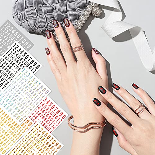 SILPECWEE 6 Sheets 5D Gold Embossed Nail Art Stickers Gem Crystal Irregular Geometric Frames Nail Stickers Designs Hollow Nail Decals Self Adhesive DIY Acrylic Nails Accessories