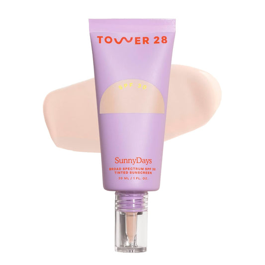 Tower 28 SunnyDays SPF 30 Tinted Moisturizer - Buildable Coverage Foundation & Mineral Sunscreen - 05 Fair/Pink (1 oz)