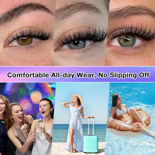 Lash Clusters Kit, DIY Cluster Eyelash Extensions 9‑16mm, 30D+40D+50D, 240pcs Fluffy D Curl Natural Lashes with Lash Bond and Seal,Tweezers, Remover, Brush–Waterproof Fake Wispy Individual Clusters