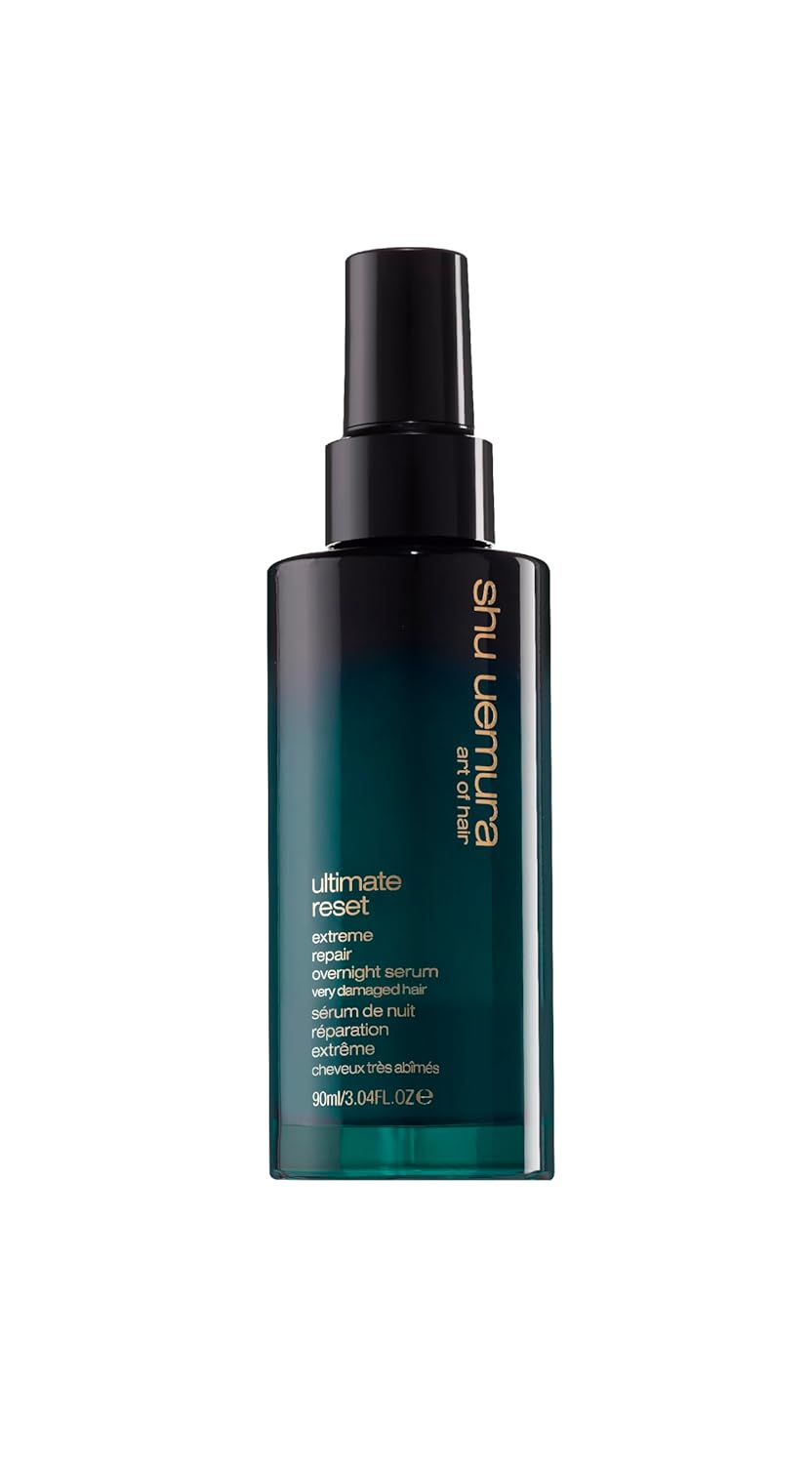 Shu Uemura Ultimate Reset Hair Serum - Extreme Repair Night Treatment with Japanese Rice Extract for Dry, Damaged Hair