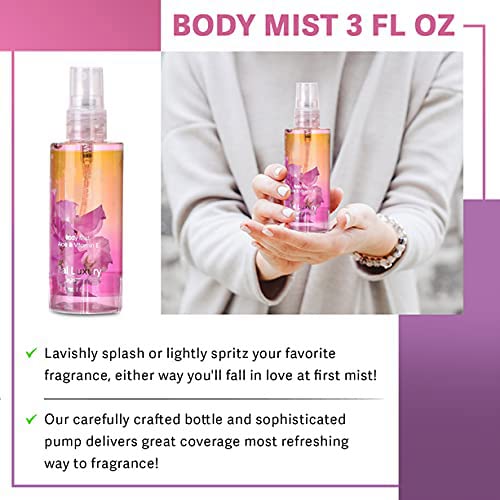 Vital Luxury Bath & Body Care Travel Set Pea Flower Scent Home Spa Set with Body Lotion, Shower Gel and Fragrance Mist