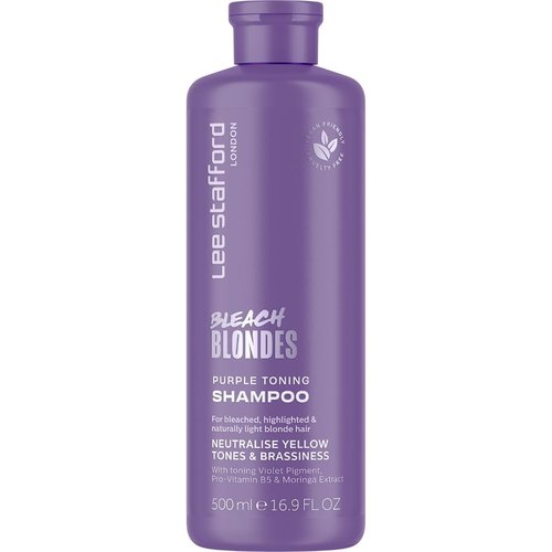 Lee Stafford Purple Toning Shampoo - Best Toner for Bleach Blonde, Neutralizes Brassiness, 16.9 Fl Oz