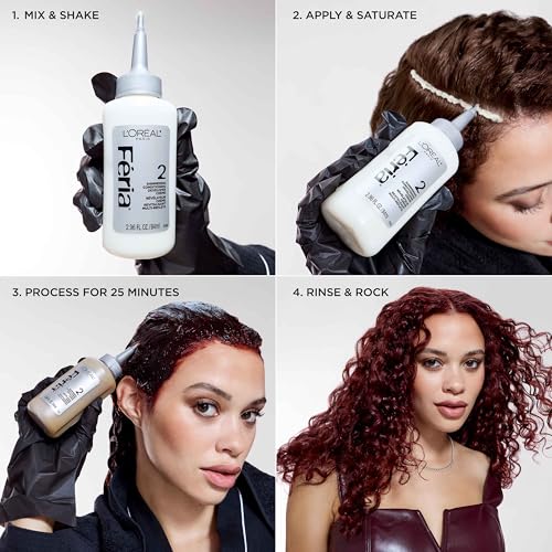 L'Oreal Paris Feria Multi-Faceted Shimmering Permanent Hair Color, High Intensity Hair Dye for 3X Highlights, 53 Caramel Glow, 1 Kit