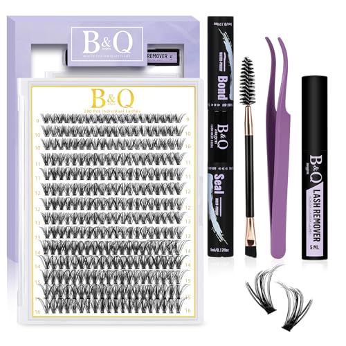 DIY Lash Extension Kit 280 PCS Individual Eyelash Extension Kit 0.07C 9-16MIX 30D 40D 50D Cluster Lashes Kit Lash Glue Remover and Applicators for Eyelash Extensions(Kit-40D-0.07C,9-16MIX)