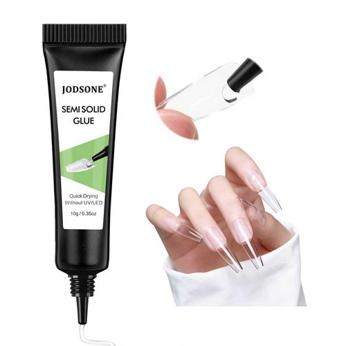 JODSONE Semi Solid Nail Glue for Press on Nails Newly Upgraded Quick Drying 10g for Nail Tips and Fake Acrylic Nails Tips Salon Art DIY at Home No Need U V Light Cured