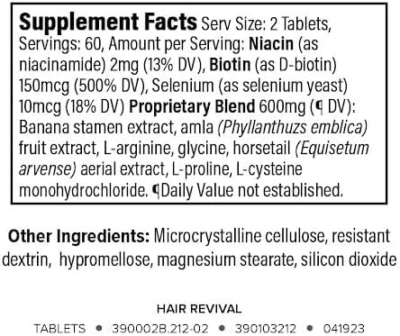 Isagenix Hair Revival - Natural Hair Growth & Thickening Supplement - Biotin & Amino Acids - 120 Tablets