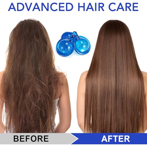 Vitamin-Enriched Hair Treatment Capsules with Moroccan and Macadamia Oils - No Rinse, For Hair Repair and Moisturizing, For Women & Men (40 Capsules, Blue)