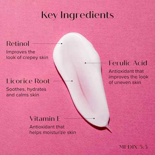 Medix 5.5 Retinol Body Lotion Firming Moisturizer | Crepey Skincare Treatment | Retinol Body Cream | Anti Aging Firming Cream For Women Targets Look Of Crepe Skin, Wrinkles, & Sagging Skin, 15 Fl Oz