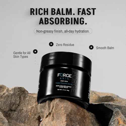 FORGE SKIN¢ç Wrinkle Defense Beef Tallow Balm for Men [TALLOW-BASED] Moisturizer for Face Hydration - Hydrating Anti Aging Skin Cream - Natural Facial Skincare Lotion with Essential Oils (1.7 OZ)