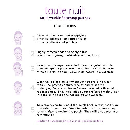 Toute Nuit Wrinkle Patches ? Trial Pack ? Face Tape for Forehead, Eyes & Mouth ? Hypoallergenic Anti Wrinkle Patches ? 54 Count, Made in USA