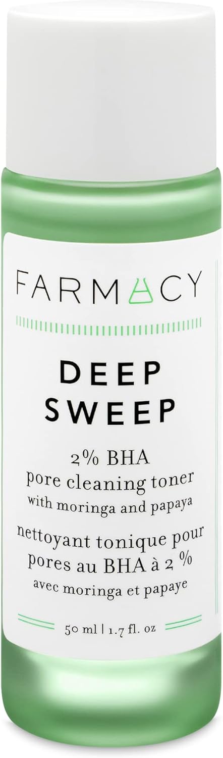 Farmacy 2% Salicylic Acid Toner - Deep Sweep BHA Exfoliant for Oily Skin | Refines Texture with Papaya Enzymes & Moringa Water (50ml)