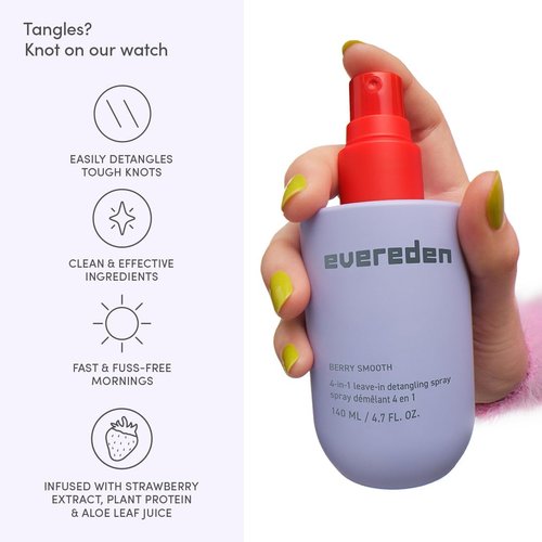 Evereden Kids Detangler Spray - 4-in-1 Leave-In Hair Spray | Moisturizes, Detangles & Fights Frizz | Clean & Vegan Formula for All Hair Types
