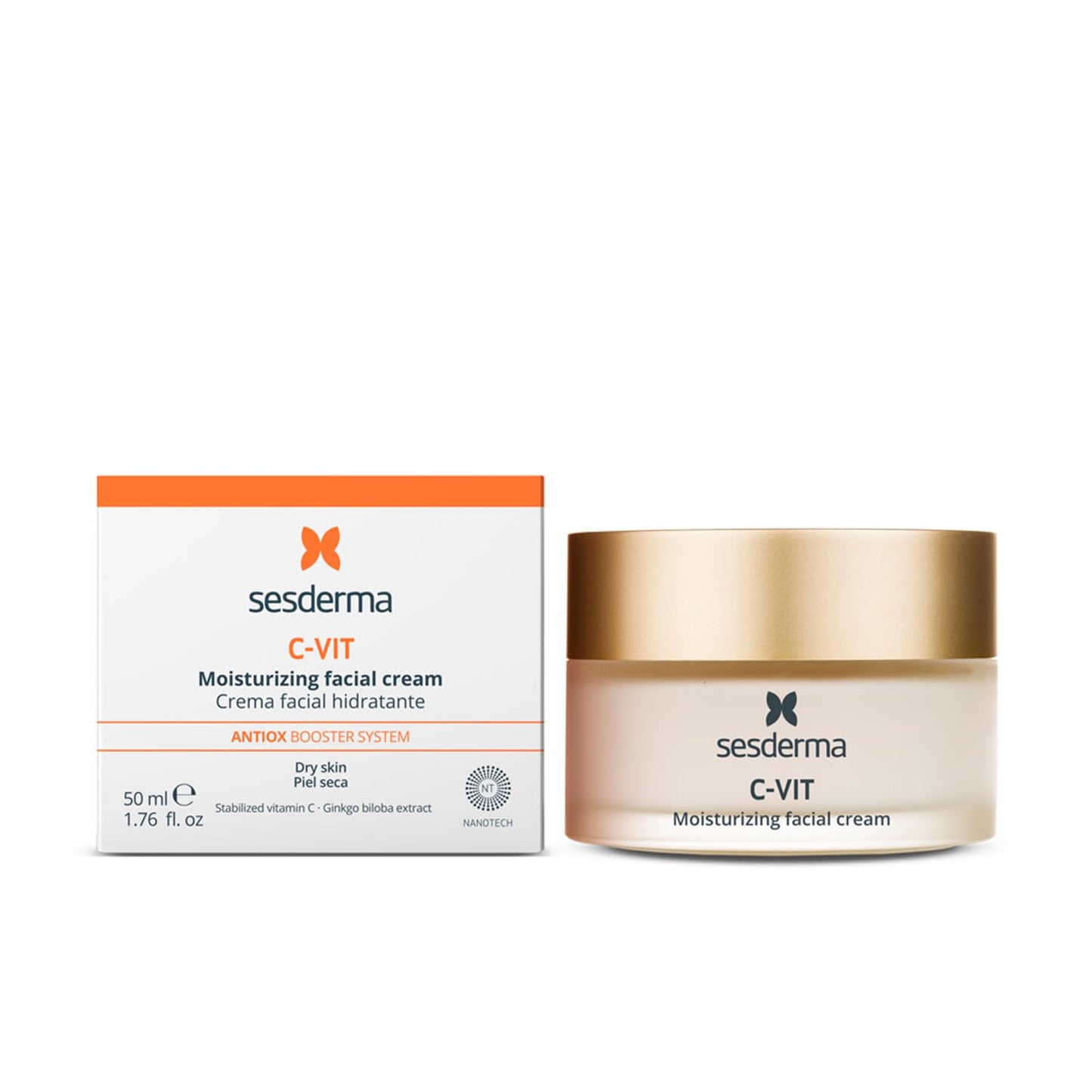 Sesderma C-VIT Moisturizing Facial Cream - Fight Aging with Vitamin C Antioxidants | Revitalize Skin, 1.7 fl oz
