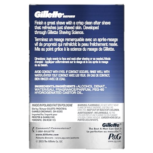 Gillette Series Cool Wave After Shave Lotion for Men, 3.3 fl oz