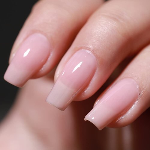 FZANEST Nude Pink Gel Nail Polish, 15ml Sheer Nude Rose Jelly Neutral Base Color Gel Polish Nail Concealer Soak Off Uv LED Nail Lamp French Nail Art Gifts for Women Upgrade to Hema & TPO Free