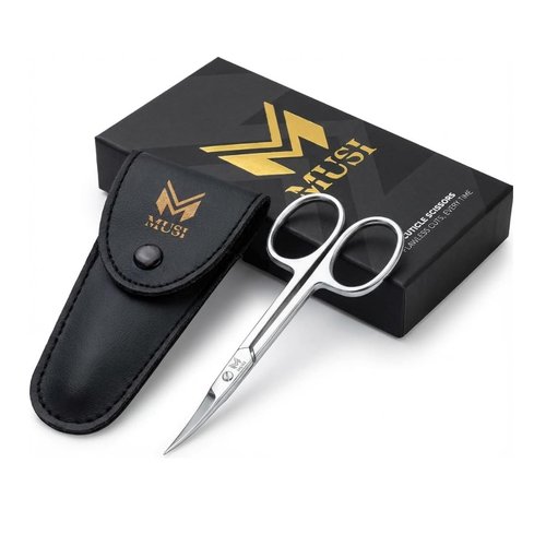 Cuticle Scissors Extra Fine Curved - 3.5” Stainless Steel Grooming Nail Scissors for Women and Men - Small Manicure Beauty Scissors for Toenails, Fingernails, Eyebrows, Facial Hair, Cuticles, Dry Skin