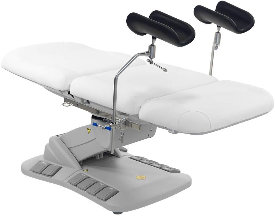 SKINACT Electric Treatment Table - Adjustable with Stirrups Included | White Color
