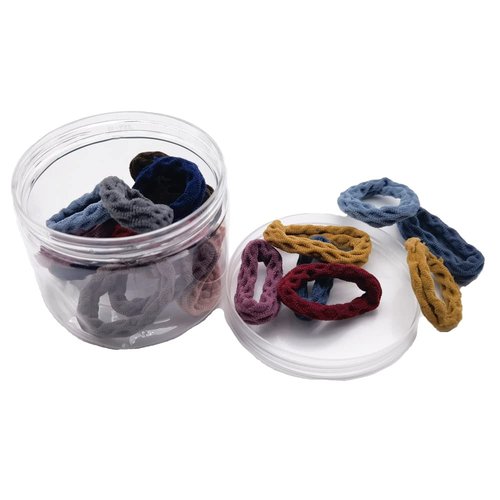 Design of Diamond shape Pattern Hair Ties with Seamless High Elastic Thickening in Ponytail Holders (Multiple Colors with 20 Pcs Packing)