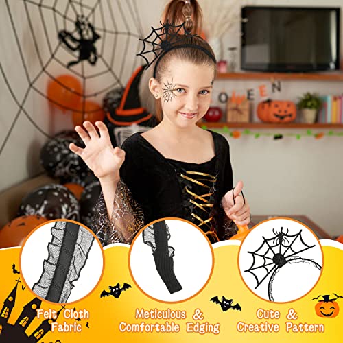 MoKo Halloween Decorations Headbands Costumes for Women and Girls, 4 Pack Bat Crown Witch Hair Accessories Hoop for Halloween Party Hair Hoop Costume Dress up Cosplay, Black