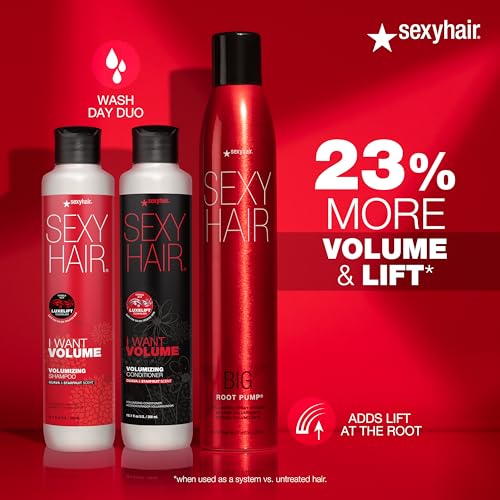 SexyHair Big Root Pump Volumizing Spray Mousse Travel Size, 1.6 Oz | Volume with Medium Hold | Up to 72 Hour Humidity Resistance