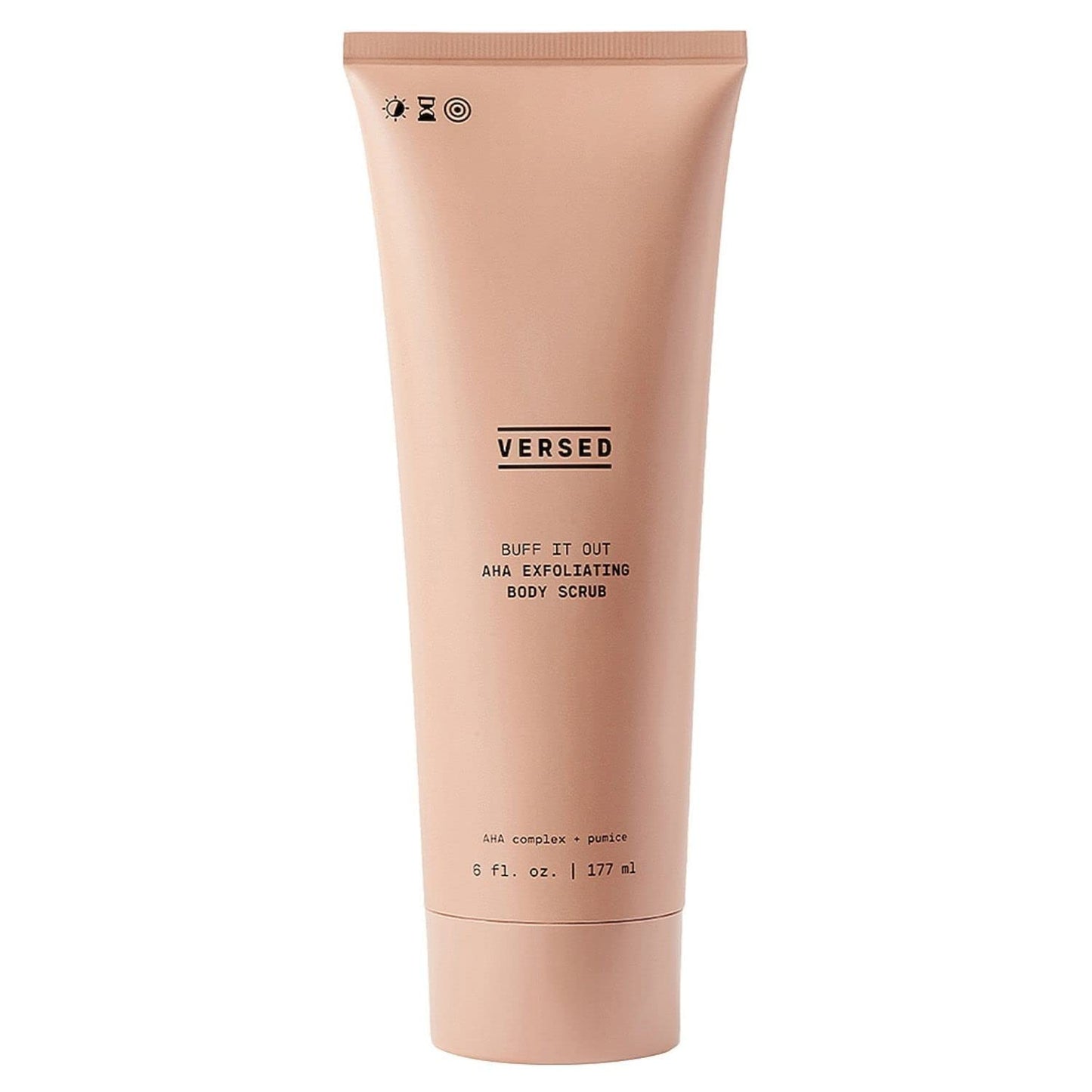 Versed Buff It Out AHA Exfoliating Body Scrub - Lactic Acid & Glycolic Acid Exfoliant - Microfine Pumice Body Exfoliator to Resurface & Polish Dry Skin - Vegan & Cruelty-Free (6 oz Each)