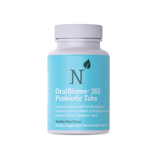Nature M.D. OralBiome 365 3-in-1 Chewable Oral Probiotics for Breath, Immune & Gut Health | Supports Teeth & Gums, Boosts Digestion & Immunity | with Zinc & Vitamin C | Vanilla Mint, 90 Servings