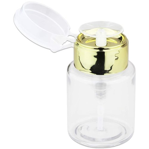 3oz Push Down Pump Dispenser Flip Top Cap Refillable Empty Bottle - Color: Gold - Lockable Travel Cosmetic Packaging Empty Bottle for Nail Polish Manicure