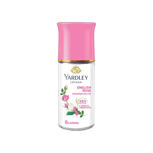 Yardley London English Rose Deodorant Roll-On - 48-Hour Protection | Alcohol-Free | 1.7oz (50ml)