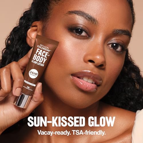 Revlon ColorStay Face & Body Glow Lotion, Hydrating Moisturizer, 24HR Hydration, Illuminating Luminizing Shimmer, 110 Glow Through It