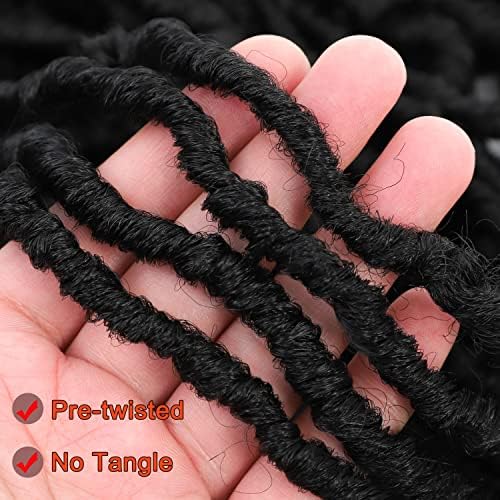 Soft Locs Crochet Hair 32 Inch New Faux Locs Crochet Braids Hair 6 Packs/lot 90g Goddess Locs Synthetic Hair Extend Soft Locs Braiding Hair for Women (32 Inch (Pack of 6), 1B)