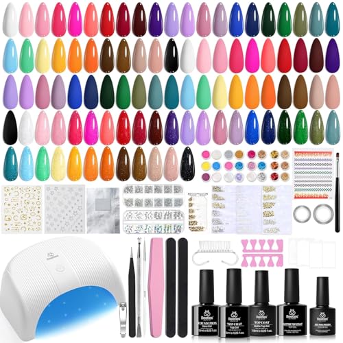 Beetles Gel Liner Nail Art Polish Set 50 Colors Reflective Gold Glitter Green Pink Red Blue Silver Gel Nail Polish Soak Off UV Built Thin Brush in Bottle Nails Design Rainbow Gift for Women