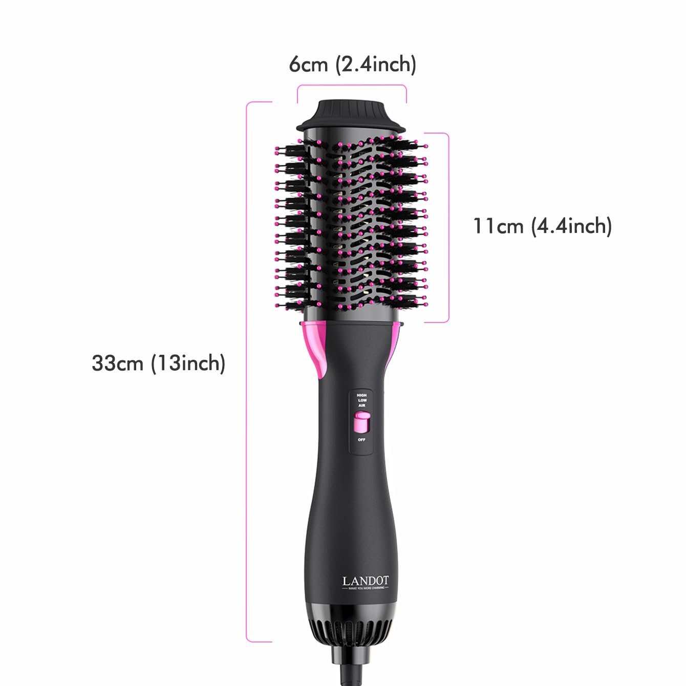 Skiennix Hair Blow Dryer Brush - Fast Drying Volumizing Hot Air Brush for Women | 60mm Oval Barrel