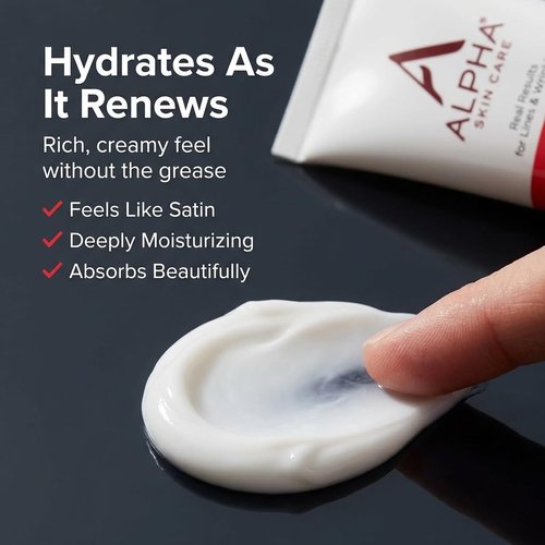 Alpha Skin Care Enhanced Renewal Cream - Anti-Aging 12% Glycolic AHA for Lines & Wrinkles | 2 Oz