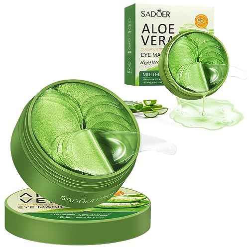 Under Eye Patches for Puffy Eyes and Dark Circles ? 60 PCS Aloe Vera Under Eye Mask with Pure Natural Extracts to Combat Puffiness, Fine Lines, Wrinkles, and Bags