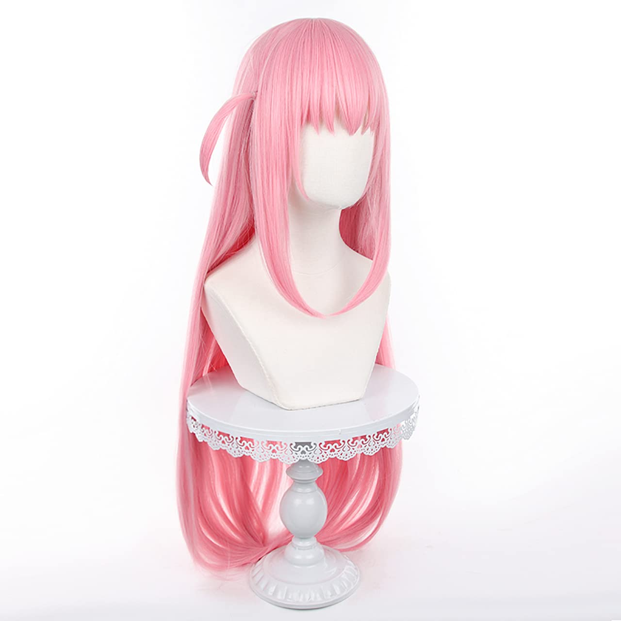 Long Straight Pink Wig Cosplay Anime Bocchi the Rock Gotou Hitori Role Women Costume High Temperature Silk Hair Replacement Wigs for Girl Party Christmas Halloween Daily Wear(Gotou Hitori)