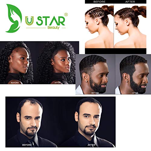 Ustar Hair Fibers 27.5g - Hair Building Fibers for Thinning Hair for an Instantly Fuller, Thicker Look - Hair Fibers for Men & Women with and Holding Spray 118ml (Black)