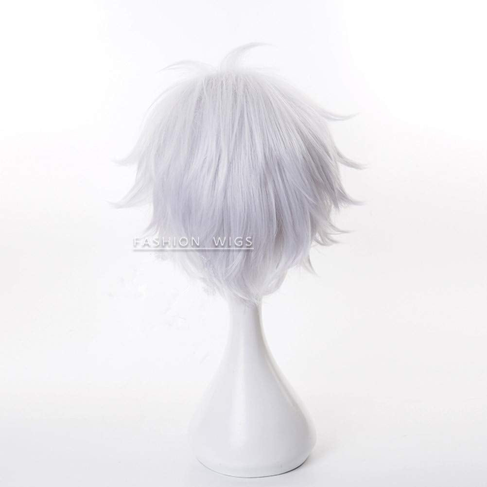 XiongXiongLe Anime Wig Cosplay Jujutsu Kaisen Gojo Satoru Silver White Costume Hair Replacement Wigs For Girl Boy Party Halloween Christmas(Gojo Satoru 1)