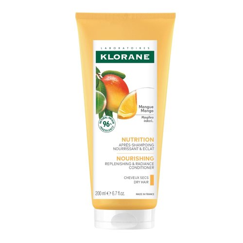 Klorane Nourishing Conditioner - Moisturizing Mango Butter Formula for Dry Hair | Paraben & Silicone Free