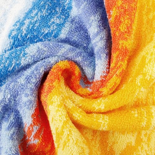 SEMAXE Luxury Bath Towel for Bathroom, 100% Cotton Towel with Hanging Loop, Soft & Absorbent, Gift Box Packaging, 55" L x 27" W, Colorful Towel Wheat Field