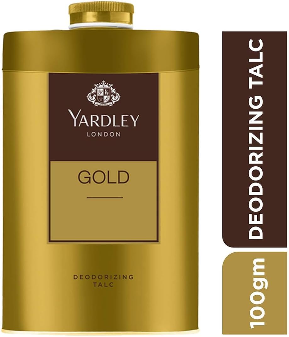 Yardley London Gold Talcum Powder for Men - Deodorizing Formula | 100g Size